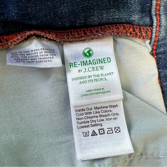 J Crew ReImagined 9" Vintage Straight Light Distressed Denim Jeans Size 35 - Picture 7 of 8